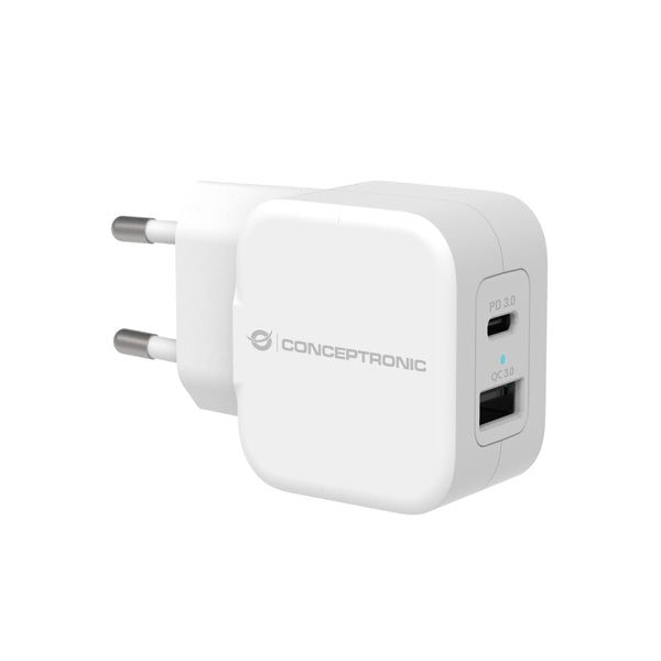 CONCEPTRONIC WALL CHARGER 20W 1X USB-C POWER DELIVERY + 1x USB