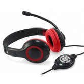 CONCEPTRONIC HEADSET STEREO USB W/ MIC RED USB