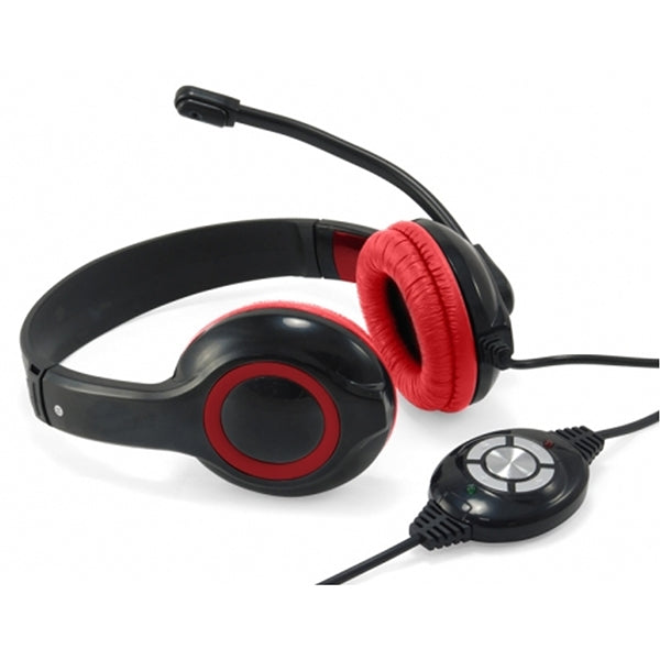 AURICULARES CONCEPTRONIC ESTÉREO USB CON MICRO USB ROJO