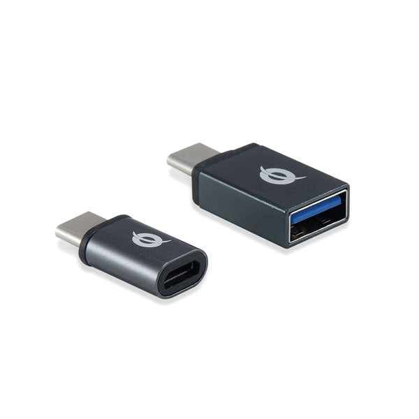 PAQUETE DE ADAPTADORES CONCEPTRONIC OTG = 1x USB-C A USB-A 1x USB-C A MICRO USB