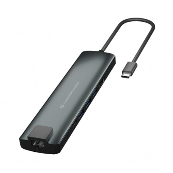 CONCEPTRONIC HUB USB-C 1xHDMI 3xUSB3.0 2xUSB-C PD 1xCARDREADER 1xRJ45