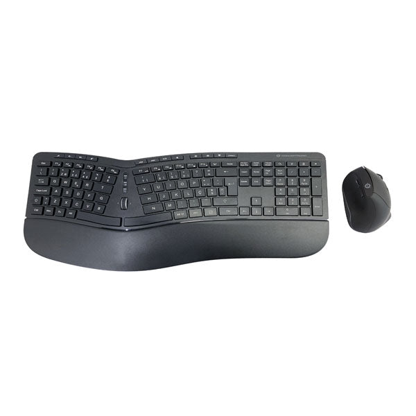 TECLADO ERGONÓMICO CONCEPTRONIC Y RATÓN VERTICAL INALÁMBRICO NEGRO