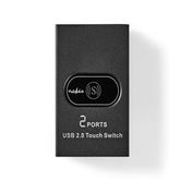 CONMUTADOR NEDIS USB 2.0 2 PUERTOS NEGRO