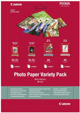 Canon Variety Pack VP-101 - 20 Sheet(s) Photo Paper Kit - for PIXMA MG2550, MG3550, MG3650, MG5750, MG5751, MG6450, MG6850, MG7150, MG7750, MG7751 (0775B079)