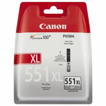 Canon CLI-551GY XL - 11 ml - Alto Rendimento - cinza - original - blister com segurança - tanque de tinta - para PIXMA iP8750, iX6850, MG5655, MG6350, MG7150, MG7150 MONSTER UNIVERSITY Edition, MG7550