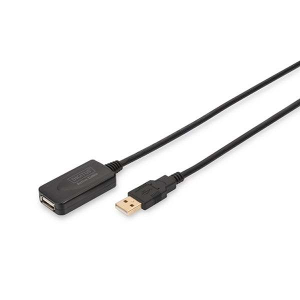 DIGITUS EXTENSION CABLE USB 2.0 ACTIVE 5MT BLACK