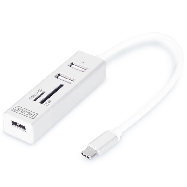 DIGITUS HUB USB 2.0 3xUSB-C/F + 1xSD + 1xLECTOR DE TARJETAS MICRO SD