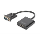 CONVERSOR DIGITUS VGA HDMI M/FC/AUDIO 3.5MM FULL HD 0.15M NEGRO