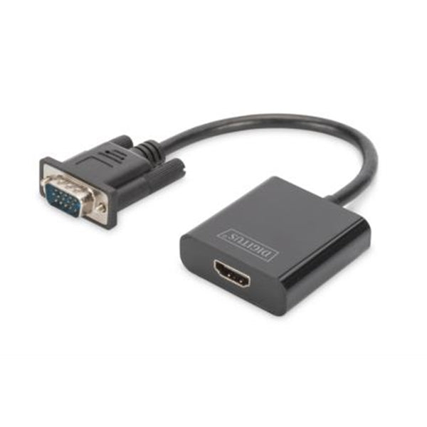 CONVERSOR DIGITUS VGA HDMI M/FC/AUDIO 3.5MM FULL HD 0.15M NEGRO