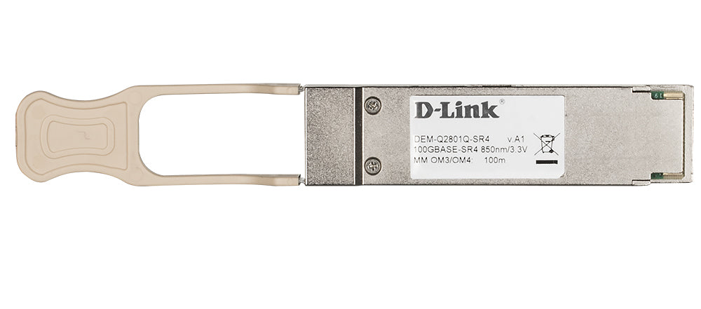 D-Link - Módulo transceptor QSFP28 - 100 Gigabit Ethernet - 100GBase-SR4 - MPO multimodo - hasta 100 m - 850 nm