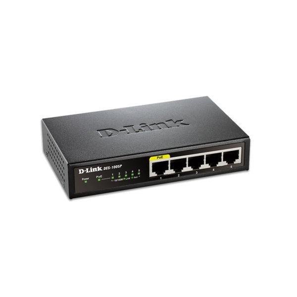 D-LINK SWITCH 5x10/100MBPS 1/POE PORT METAL CASE,FANLESS #PROMO # BLACK FRIDAY