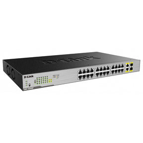 D-LINK SWITCH GIGABIT 24x10/100/1000 + 2xCOMBO 370W (MAX 30W PER PORT) POE+