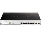 D-LINK 10 PUERTOS 10/100/1000 GIGABIT POE+ INTERRUPTOR INTELIGENTE + 2 PUERTOS SFP. (130W