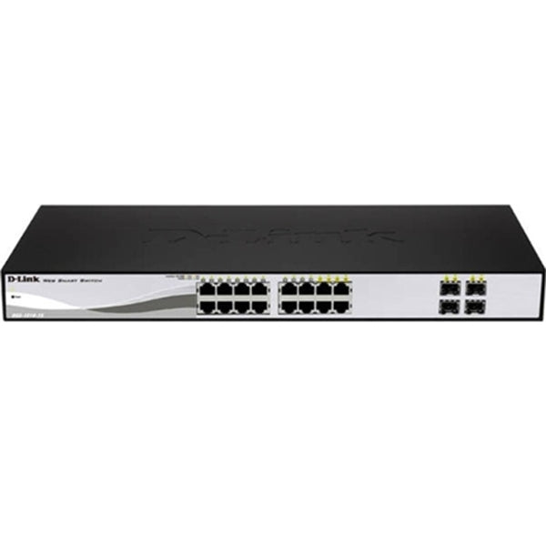 CONMUTADOR INTELIGENTE GIGABIT DE 16 PUERTOS 10/100/1000MBPS D-LINK + 4 COMBO 1000BASET/SFP