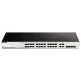 INTERRUPTOR INTELIGENTE GIGABIT DE 28 PUERTOS 10/100/1000MBPS D-LINK QUE INCLUYE COMBO SFP DE 4 PUERTOS