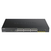 SWITCH GESTIONADO INTELIGENTE POE GIGABIT DE 24 PUERTOS D-LINK CON 4 PUERTOS 10G SFP+ 370 WATTS