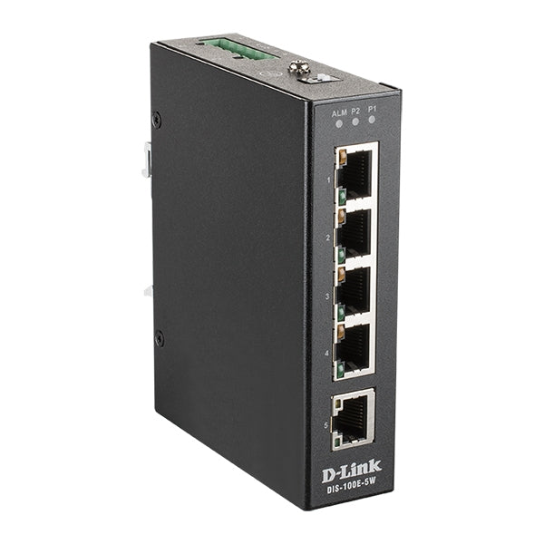 D-LINK SWITCH INDUSTRIAL 5 PORT UNMANAGED WITH 5x10/100 BASET(X) PORTS