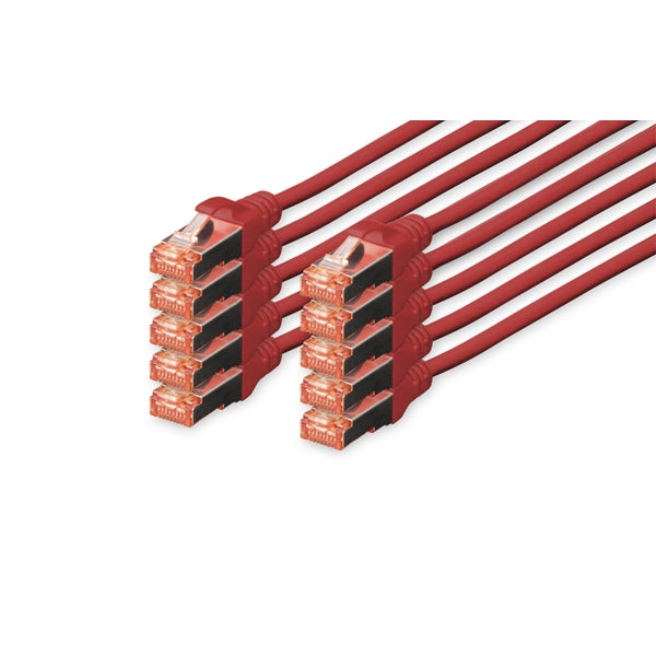 ARNES DIGITUS CAT 6 S-FTP LSZH 0.25MT PACK 10 ROJO