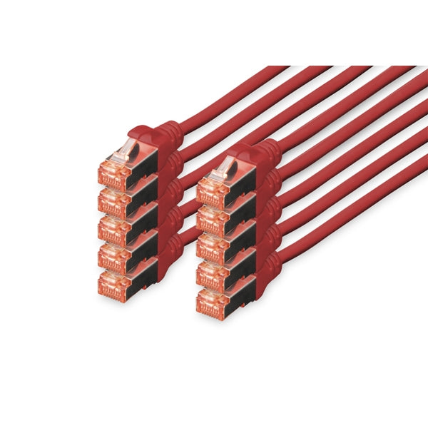 DIGITUS HARNESS CAT 6 S-FTP LSZH 1MT PACK 10 RED