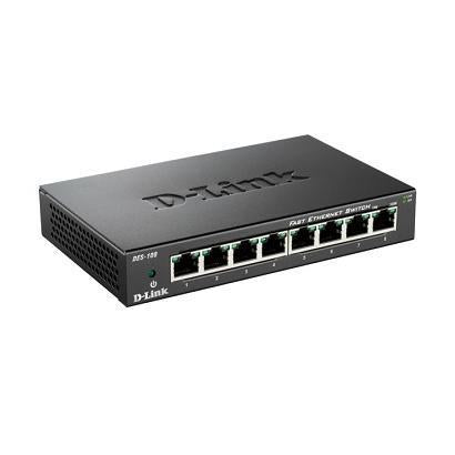 CONMUTADOR D-LINK 8x10/100MBPS CARCASA METÁLICA FULL DUPLEX (ESCRITORIO)