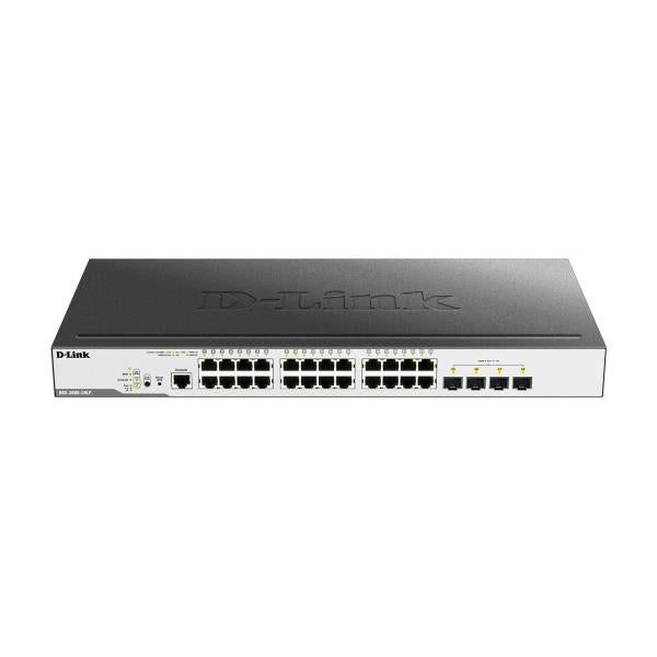 D-Link DGS 3000-28LP - Switch - Managed - 24 x 10/100/1000 (PoE) + 4 x SFP - Rail mountable - PoE (193W)