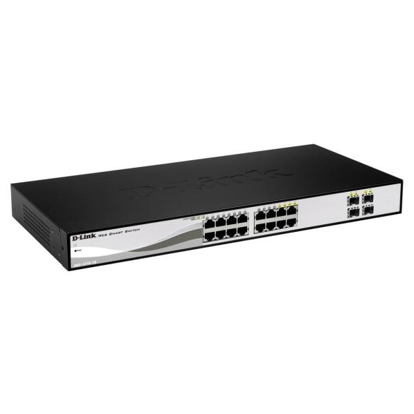 D-Link Web Smart DGS-1210-16 - Switch - Managed - 16 x 10/100/1000 + 4 x Shared SFP - desktop