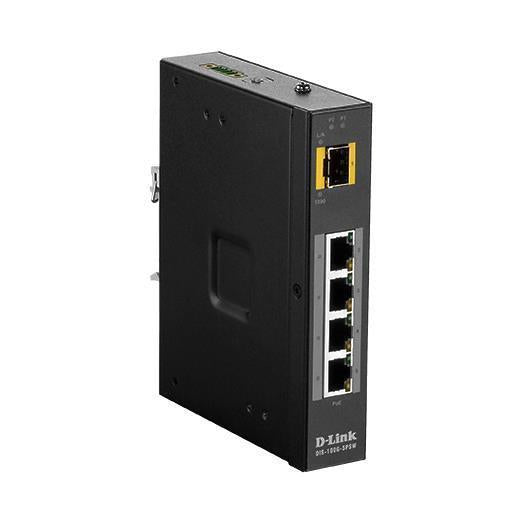 D-LINK SWITCH INDUSTRIAL DIN-RAIL 4x10/100/1000 POE (120W) + 1xSFP (SEM GESTAO)