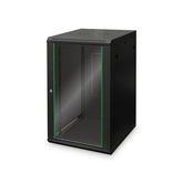 DIGITUS WALL RACK DYNAMIC 19 16U GLASS DOOR 600x600 - BLACK