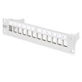 DIGITUS MODULAR PATCH PANEL SHIELDED 12-PORT BLANK 10 RACK MOUNT RAL 7035