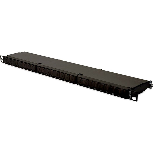 DIGITUS PATCH PANEL 19 24P CAT6A 0.5U SHIELDED BLACK