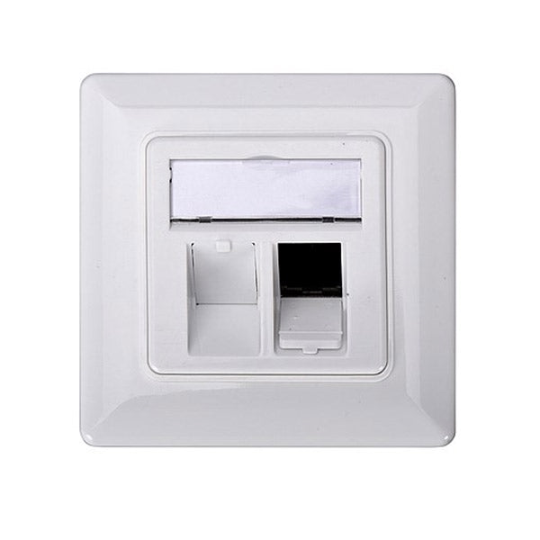 DIGITUS MIRROR + DOUBLE 45° SUPPORT FOR 2xRJ45 KEYSTONE 50X50 FRAME80x80