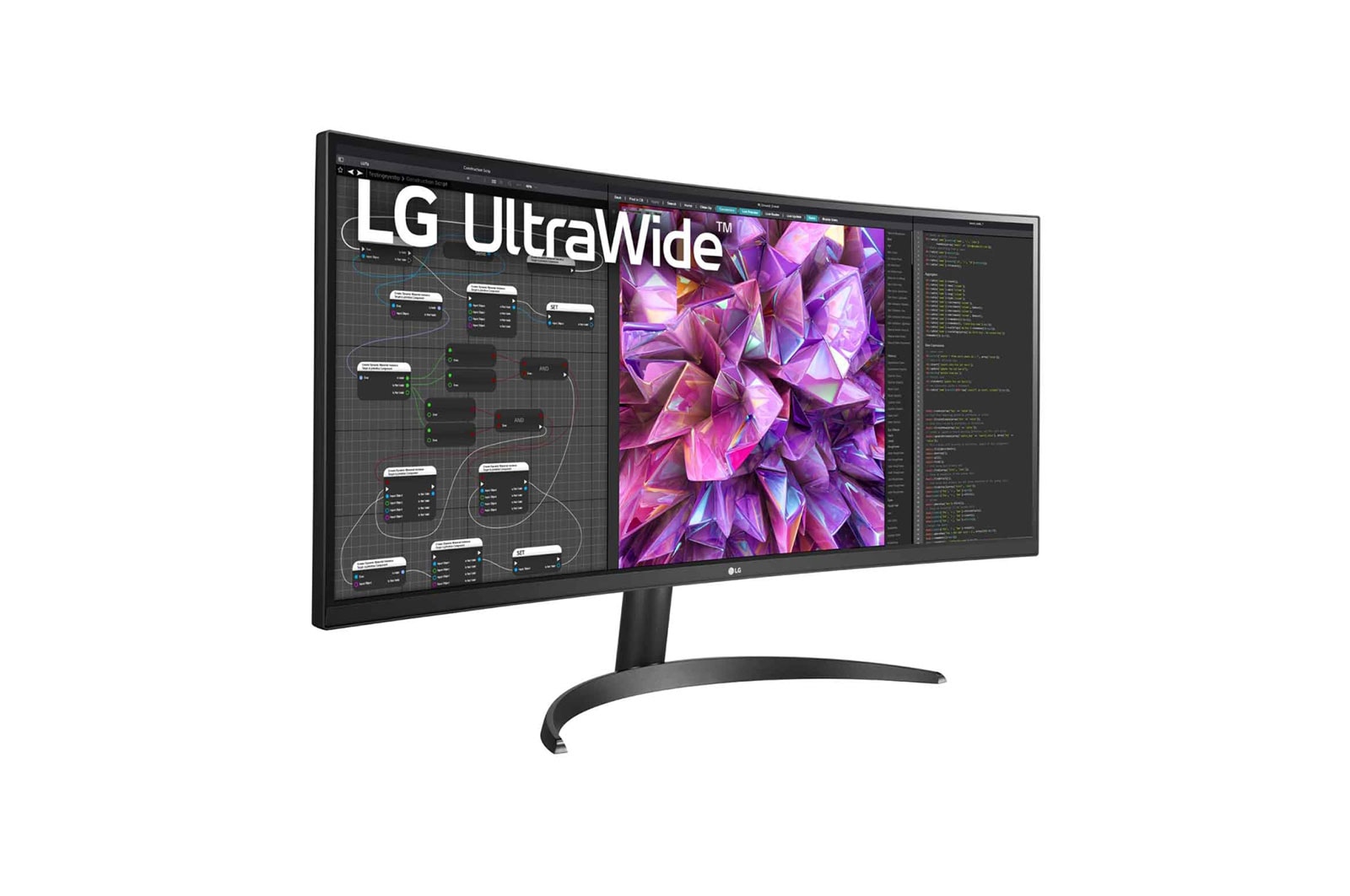 LG 34WQ60C-B - LED Monitor - curved - 34.14" - 3440 x 1440 UWQHD @ 60 Hz - IPS - 300 cd/m² - 1000:1 - HDR10 - 5 ms - 2xHDMI, DisplayPort