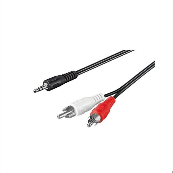 EWENT AUDIO CABLE 3.5MM TO 2XRCA M/M 0.5MT