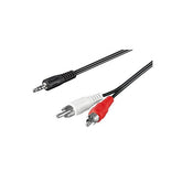 EWENT AUDIO CABLE 3.5MM TO 2XRCA M/M 5.0MT