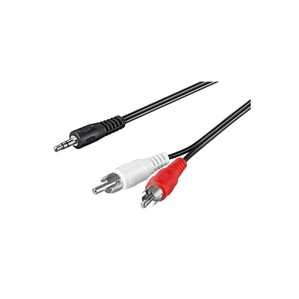 EWENT CABO AUDIO 3.5MM PARA 2XRCA M/M 5.0MT