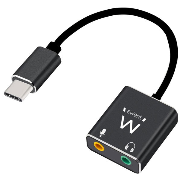 ADAPTADOR EWENT USB-C A 2X JACKS 3.5