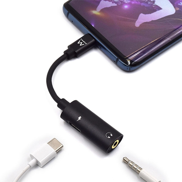 EWENT USB-C ADAPTER TO JACK 3.5MM+ USB-C POWER DELIVERY