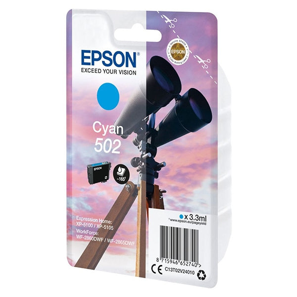 EPSON BLUE INK 502 XP5100/105 WF-2860DWF/865DWF WITH ALARM