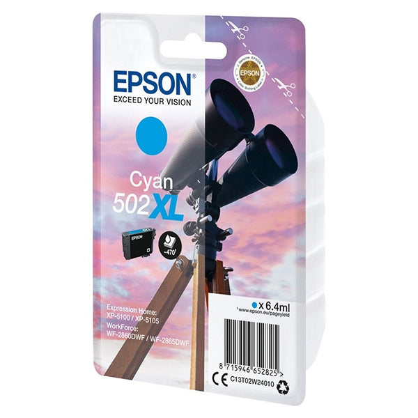 EPSON TINTEIRO AZUL 502XL XP5100/105 WF-2860DWF/865DWF C/ALARME