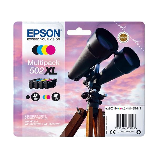 EPSON TINTEIRO PACK 4 CORES 502XL XP5100 XP5105 WF-2860DWF WF-2865DWF