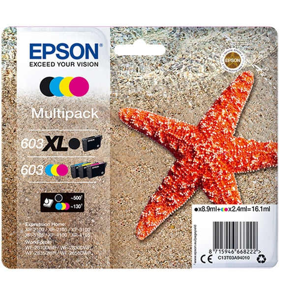 EPSON INK PACK 4 COLORS 603 XL XP-28xx/3100/21xx/3105/41xx