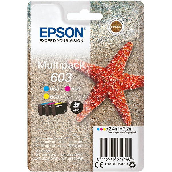 PACK TINTA EPSON 3 COLORES 603 XP-28xx/3100/21xx/3105/41xx