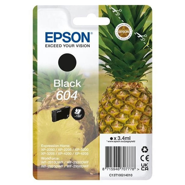 TINTA NEGRA EPSON 604 XP2200/05/3200/05/4200/05/WF2910/30/35/50