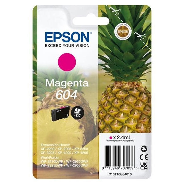 EPSON MAGENTA INK 604 XP2200/05/3200/05/4200/05/WF2910/30/35/50