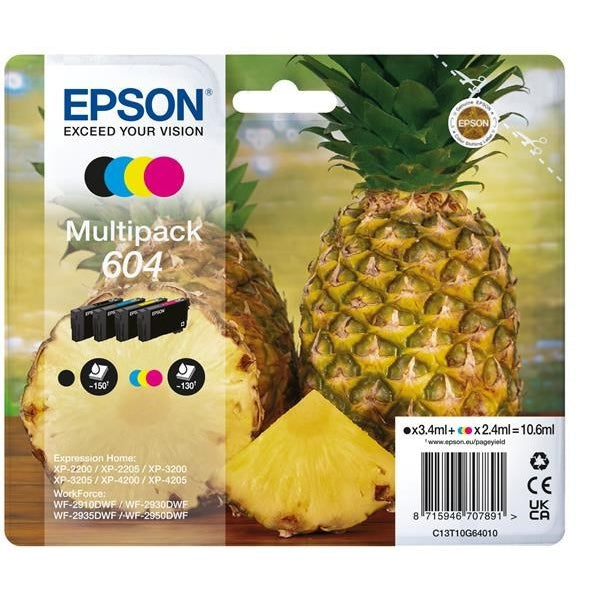 EPSON INK PACK 4 COLORS 604 XP2200/05/3200/05/4200/05/WF2910/30/35/50