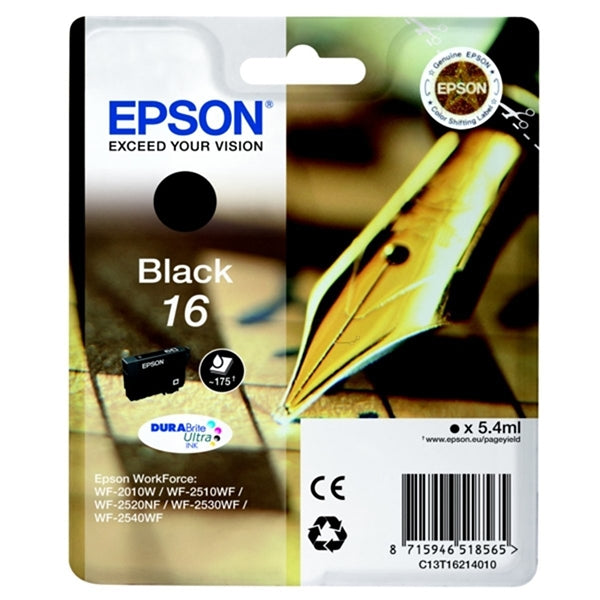 EPSON INK CARTRIDGE BLACK 16 DURABRITE ULTRA INK