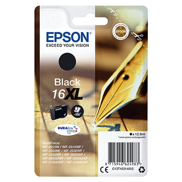 EPSON INK CARTRIDGE BLACK 16XL DURABRITE ULTRA I