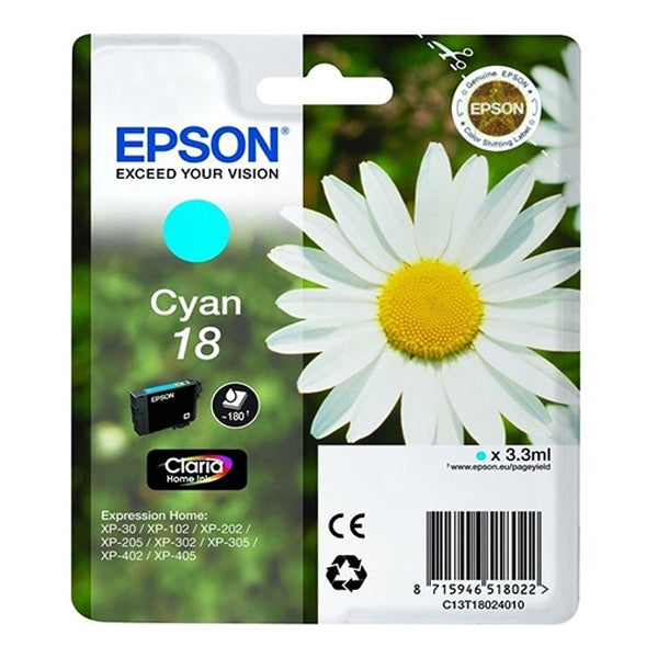 EPSON INK CARTRIDGE BLUE 18XL XP102/XP205/XP305/XP405 WITH ALARM