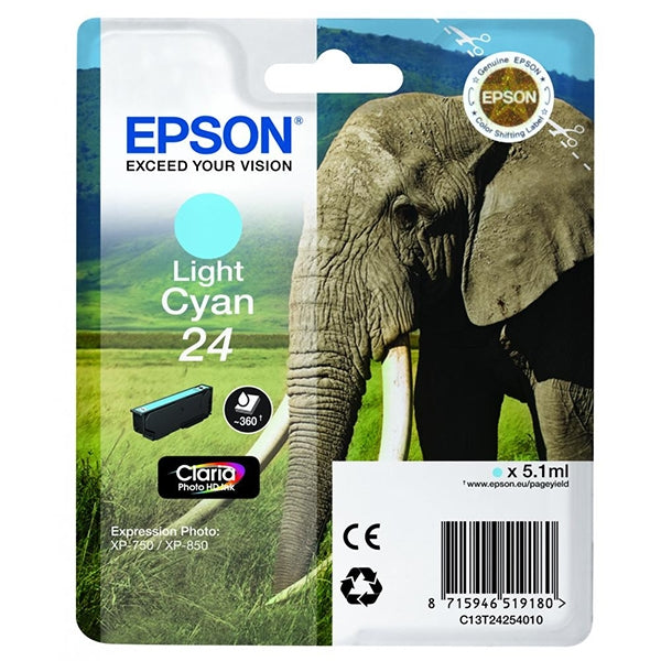 CARTUCHO DE TINTA EPSON AZUL CLARO 24 CLARIA PHOTO HD XP-850/750/950/55/860/760/960