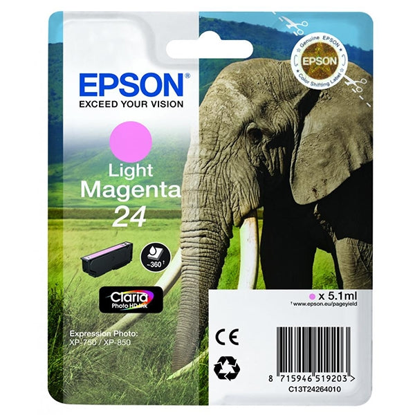 TINTA MAGENTA CLARA EPSON 24 CLARIA PHOTO HD XP-850/750/950/55/860/760/960